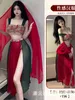 Casual Dresses Chinese Style Long Dress Red Fashion Mesh Sheer Transparent Sexig Hanfu Uniform Temptation Ancient Women Elegant 6GMW