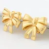 Ketting oorbellen stelen strikvorm en ring goud verguld voor vrouwen