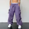 Erkekler Pantolon Hip Hop Bolggy Kargo Çoklu Cep Çizme Gevşek Spor Sıradan Tutarlar Pantolon Artı Beden Sokak Düz Sweatpants