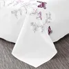 Bedding Sets Luxury 3pc Bed Sheet - EL Qualidade de algodão macio bordado lençóis hipoalergênicos - rei