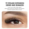 10case/lot masscaku yy شكل حجم الرموش الكورية PBT Fiber Fluffy Matte Black Lash Extension فردي False Y تصميم الرموز 240407