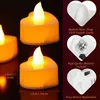 12PCS Heart Shape LED Candles Tea Light Battery Powered Home Valentines Day Birthday Party Decoration Wedding Lighting Candle 240412