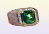 Mens Hip Hop Ring Smycken högkvalitativ Gemstone Diamond Fashion Iced Out Gold Punk Rings4322626