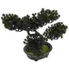 Dekorative Blumen Dekor Simulierte Bonsai Tree gefälschte künstliche Kiefern -Faux -Topf -Schreibtisch