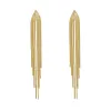 Vintage Trendy Gold Color Bar Long Thread Tassel Drop Earrings For Women Glossy Geometric Korean Earring Wedding Party Jewelry