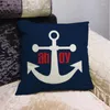 Pillow Customized Pillowcases Nautical Stripe Life Buoy Anchor S Cover El Linen Ocean Decorative Throw Case T215