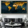 World Map Dekorative Wandkunst Bild Moderne Poster und Drucke Leinwand Malerei Cuadros Studienzimmer Dekoration Wohnkultur215h