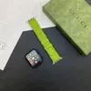 Klasyczny pasek Emboss Letter Smart Watch do Apple Iwatch 9 8 7 6 5 4 3 2 SE Ultra nadgarstka Opaska obserwowana Bransoletka Designer Projektowanie stali nierdzewne 40 mm 42 mm 44mm 45 mm 49mm 49mm