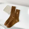 Мужские носки двойной иглы Детский осенний зимний продукт, вышитый в Instagram Wind Wroud Сплошной цвет, расчесал хлопок в середине труб