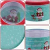 Storage Bottles Christmas Tin Box Jewelry Case Cookie Tins With Lids Crackers Containers Decor Round Jar Candy Holder