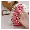 HOT Double intercolor Red and White ruffled lace DIY clothing skirt hat hem curtain bedding border sewing girl's room decoration