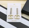20style Designer Earrings Stud Luxury Women Fashion Jewelry 18k Gold Plated Metal Crystal Pearl Earring Woman Christmas Gifts Design