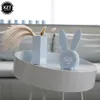 Mini Cartoon LED Digital Alarm Clock Electronic LED Display Sound Control Cute Rabbit Night Lamp Desk Rechargeable Clock 240403