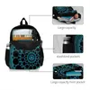 Backpack Ocean Aboriginal Art for Student School Laptop Bag de viagem Contemporary Bigambul Serpent