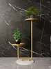 Decorative Plates Marble Flower Stand TV Cabinet Floor-Standing Rack Balcony Pot Storage