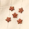 100 pezzi da 18/25 mm Christmas Snowflake Legno bottoni in legno Scrabum artigianato DECORAZIONE DEL MAGLIE FUNZIALE