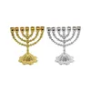 Świeczści żydowskie chanukkah menorah uchwyt 6,7 cala wysokości 7 gałęzi świecki półka świecznika