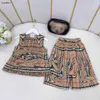 Popular baby tracksuits girls Two piece set kids designer clothes Size 100-150 CM Summer Sleeveless T-shirt and wide leg pants 24April