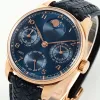 AAAAA IWC IW Portuguese a Quality Superclone Moon Watch MM Mens Automatic Mechanical with Gift Box Leather Band Utomatic