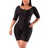 Dameshoeders beha-girdle fajas combinatie combinatie body shaper met mouwen front sluiting verstelbare haken shapewear postpartum bodysuit