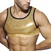 BRAS SETS MEN SEXY ICE SILK PLAID IMITATION LÄDER Sömlös underkläder Set Top Muscle Vest Tops Shorts Underkläder Fashion Mens Boxers