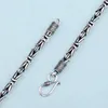 4 mm 5 mm largeur réel argent tendance de paix de la paix bracelet hommes s925 thai argent rétro chaîne s lock bracelets bijoux mâle 240409