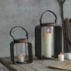 Świecane uchwyty wiatrowoodporne proste świece stół retro żelazne szklane szklane luksusowe drewniane drewniane pe de vela tealight holder wystrój