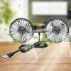 Elektrische ventilatoren USB 5V Auto koelventilator Dual Head Electric Air Circulator 360 graden rotatie draagbare 3 snelheden luchtblazer voor dashboard RV Truck