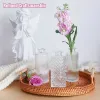 Vintage Mini Glass Clear Vase, transparent lättnad för mittstycken, miniblommor, bröllopsdekorationer, hembordsdekor