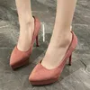 Chaussures habillées super hautes sandales pointues pointues sexy peu profonde 2024 Pumps de fête de mode élégante Femme Zapatos