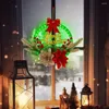 Dekorativa blommor fönster krans julkrans LED -lampor hantverk ytterdörrdekoration galgare