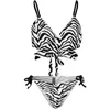 Women's Swimwear Zebra Bikini Swimsuit Green And Black Stripes Sexy Push Up Stylish Bikinis Set Swim Surf Suspender Design Bathing Suit