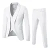 Mens Suit Slim 3 Piece Business Wedding Party Jacket Vest Pants Coat European American Style Social Dress Shirts 240412