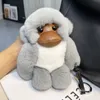 Monkey Plush Toy Car Keychain Söt fluffig Little Orangutan Keyring Decorative Pendant Luxury Ryggsäck Bag Charm Car Accessories Gift Idea