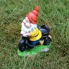 1PC Cycling Darff Flower Courtyard Statua ogród Gnome Dekoracja Dekoracja rzeźby