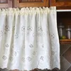 Wit Lace Valance Vintage Sheer Cafe Window Gordijn Korte bloemen geborduurd voor keukenkast woonkamer eetkamer en badkamer