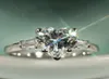 Victoria Weick Luxury Jewelry 925 Sterling Silver CZ Diamond White Topaz Wedding Engagement Band Heart Women Finger Ring Gift Size8441008