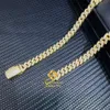 Hurtowa moda biżuteria biodra 8 mm złoto platowane 925 Silver One Row 5A cyrkon Diamond Out Bling Miami Cuban Link