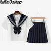 Japanese Women JK uniform navy/ black Short/long Sleeve School Uniforms For Girls College Sailor Pleated Skirt JK Sets Uniform