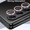 Bling Tiny Diamond Alloy Camera HD Glass Protector for Samsung Galaxy Z Fold 5 Fold5 ZFold5 Glitter Metal Lens Ring Cap Locator