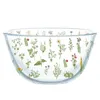 그릇 ins 일본 스타일 식물 꽃 인쇄 유리 과일 쌀 10 인치 사각형 접시 타원 요리 8.5 인치 사각형 접시