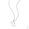 Kettingen drop olie witte dinosaurus hanger zwarte chokers cartoon sleutelbeen Koreaanse stijl ketting kettingen levering sieraden hangers ot4nd