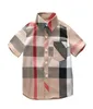 Shirt da colletto per neonati per bambini in cotone solido Nuove camicie per bambini a maniche corte per ragazzi8039358