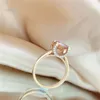 Inbeaut Classic 18K Rose Gold Plated 2 CT Utmärkt Cut Pass Diamond Test Färgad Cow Head Wedding Ring Fine Jewelry240412