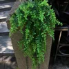 Decorative Flowers 2 Pcs Artificial Green Plants Wall Fake Hanging Greenery Spring Decorations Leaves Plastic