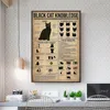 Funnamente Cat Black Cat Raids Gráfico de conhecimento Poster Print Canvas pintando arte de parede vintage para decoração de casa de estar decoração