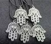 Jewelry Whole Lots 50pcs Vintage Lucky Alloy Fatima hand Hamsa Pendants Charms Amulet Evil Eye Necklaces Gift for men women HJ4459379