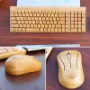 Combos 2,4 GHz drahtloser Bambus -Tastatur -Plug & Play Wood Computer Maus für Büro -Laptop -Handgefertigte natürliche Holztastaturmaus