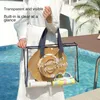 Sac de natation portable avec stockage cosmétique, pochette de toilette transparente imperméable multifonctionnelle, sac de plage à grande capacité