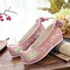 カジュアルシューズVeowalk Pearl Poinded Toe Women Cotton Fabric Flat Handmad